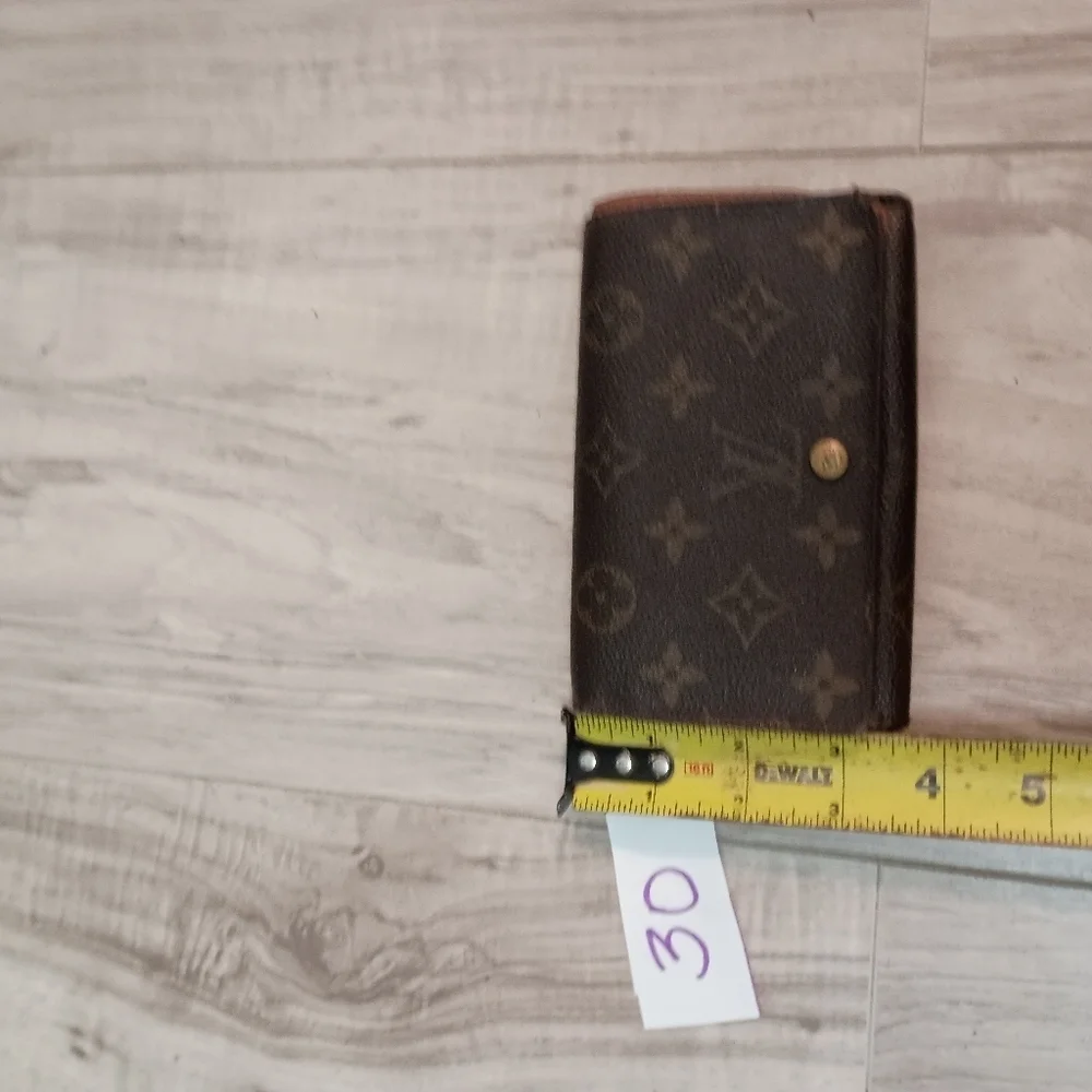 Louis Vuitton, Mono Brown Leather, Bi-fold Compact Wallet